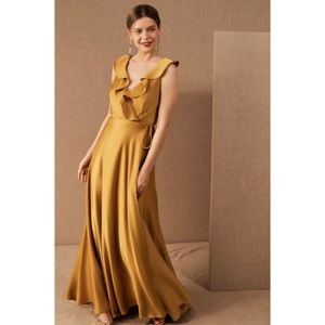 Tansy Satin Charmeuse Maxi Dress - Marigold
